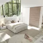 NOUVOMEUBLE Chambre à coucher blanche et couleur bois clair DEBORAH lit 180 cm