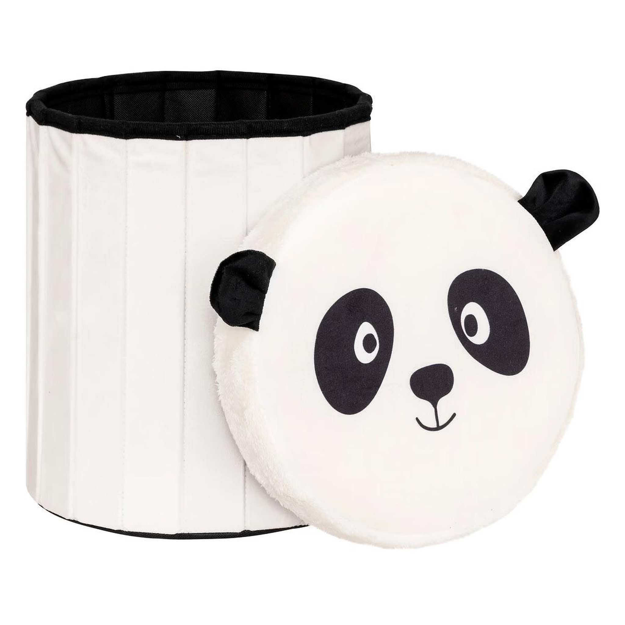 Voir la diapositive 2 : Atmosphera Kids Pouf coffre pliable  panda  36cm blanc