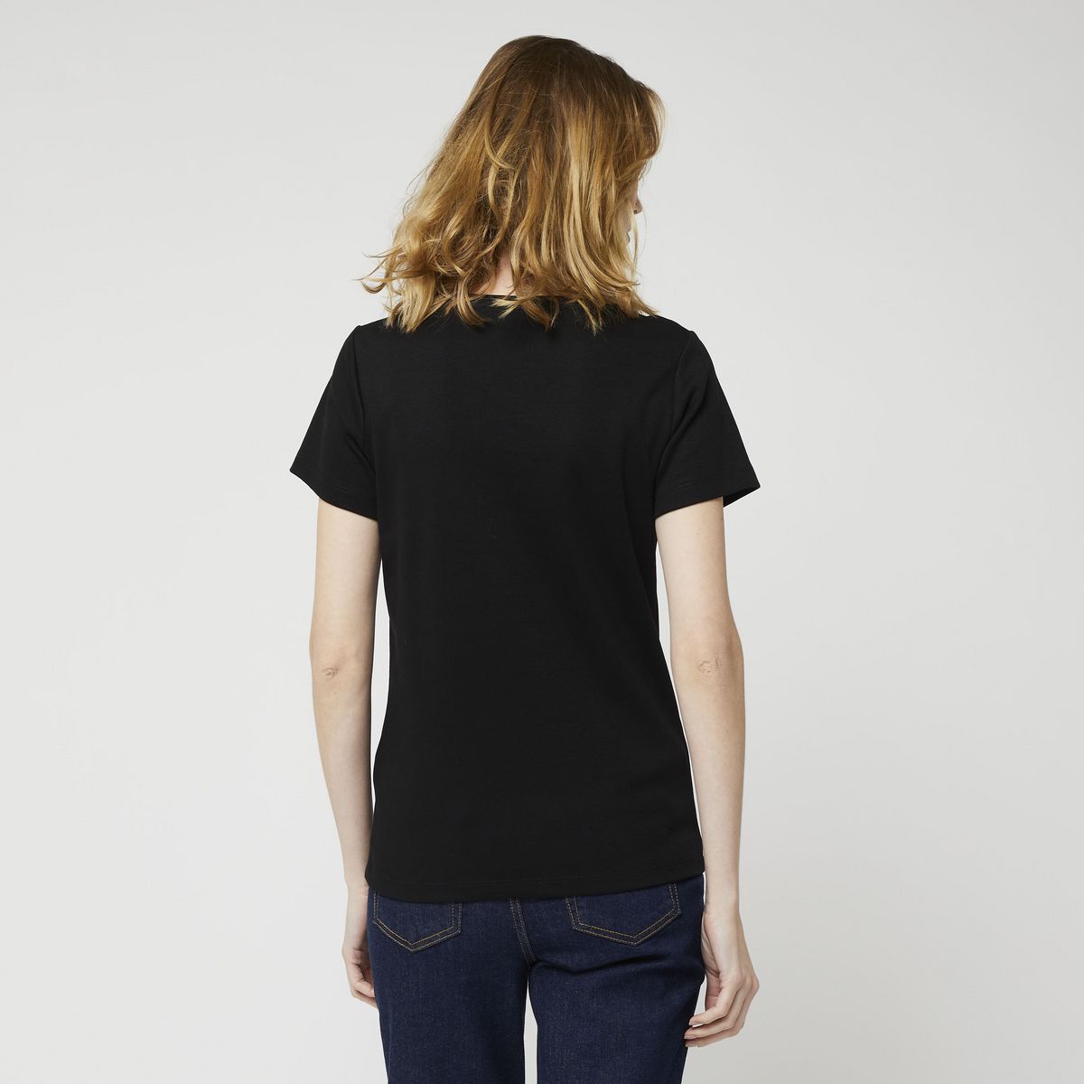 INEXTENSO T-shirt manche courte noir uni femme