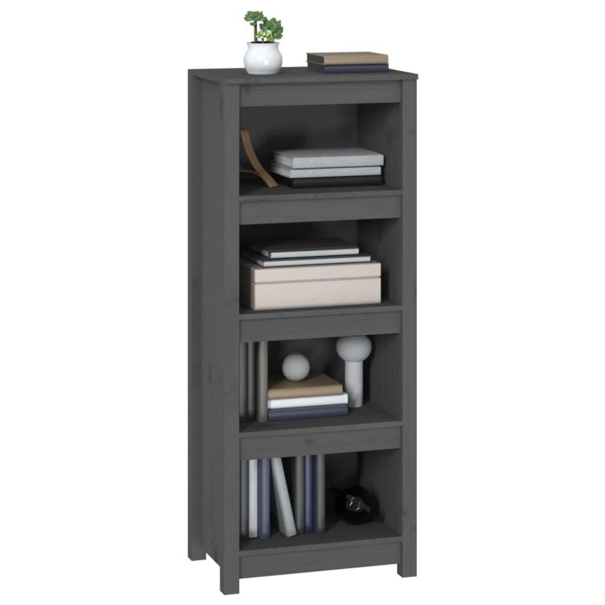 VIDAXL Bibliotheque Gris 50x35x125,5 cm Bois de pin massif