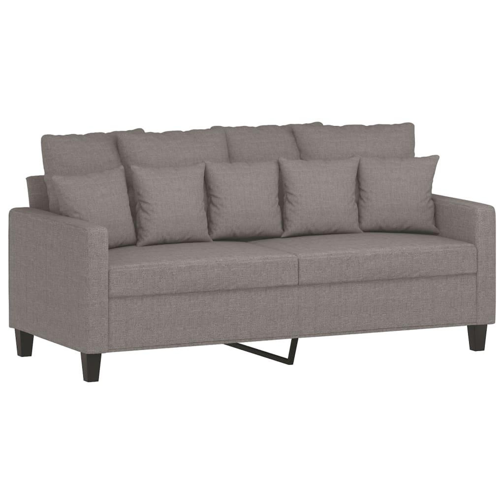 Voir la diapositive 2 : VIDAXL Canape a 2 places Taupe 140 cm Tissu