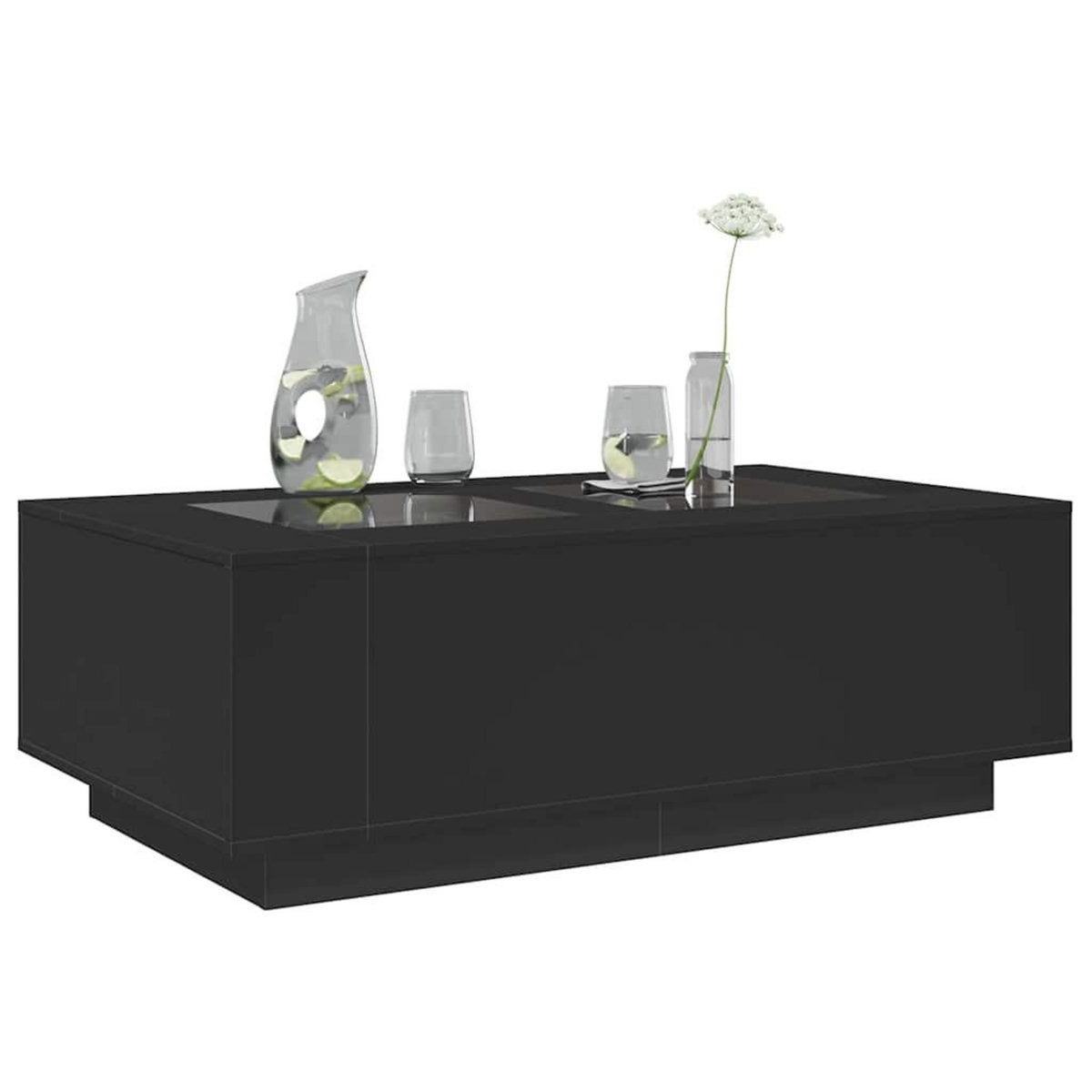 VIDAXL Table basse avec LED infini noir 116x69x40 cm