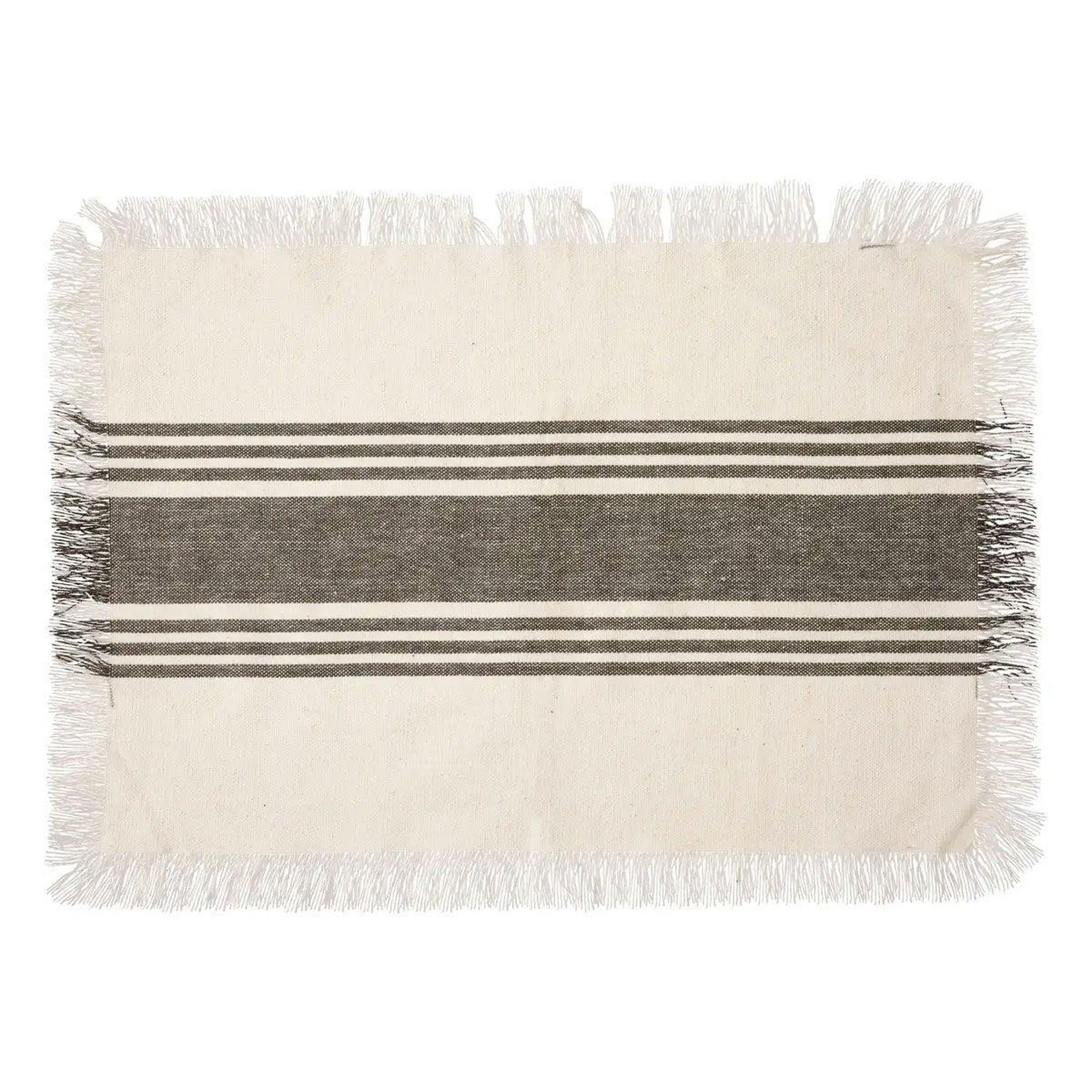 SECRET DE GOURMET Set de Table Rayé Déco  Délice  30x45cm Blanc