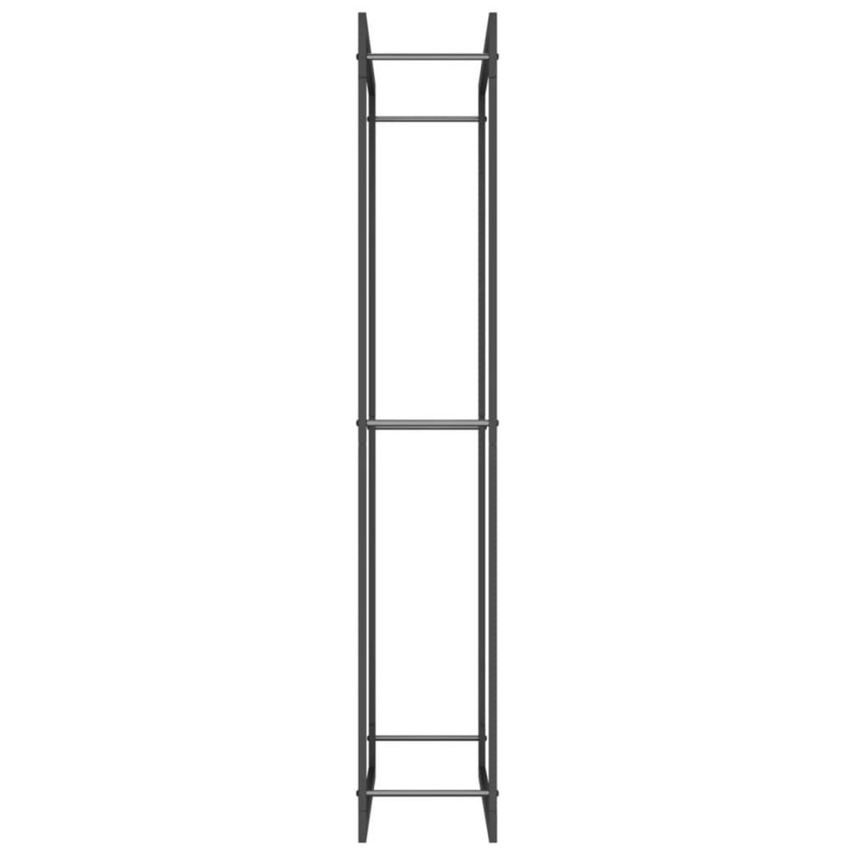 VIDAXL Portant de bois de chauffage Noir mat 80x28x154 cm Acier