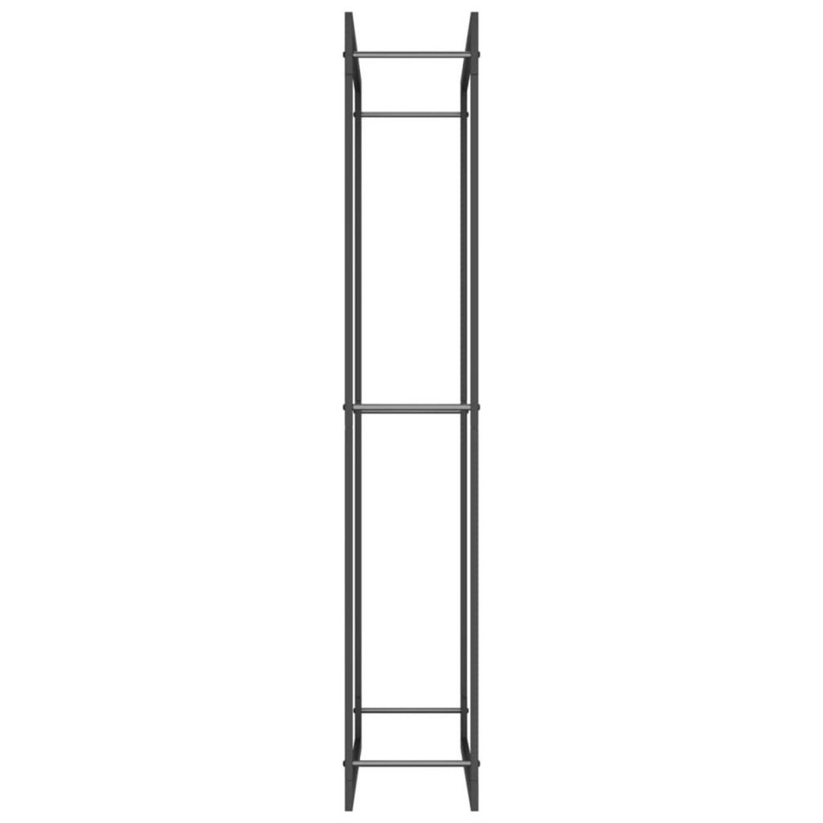 VIDAXL Portant de bois de chauffage Noir mat 80x28x154 cm Acier