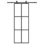 Voir la diapositive 2 : VIDAXL Porte coulissante kit de quincaillerie noir 76x205 cm verre ESG