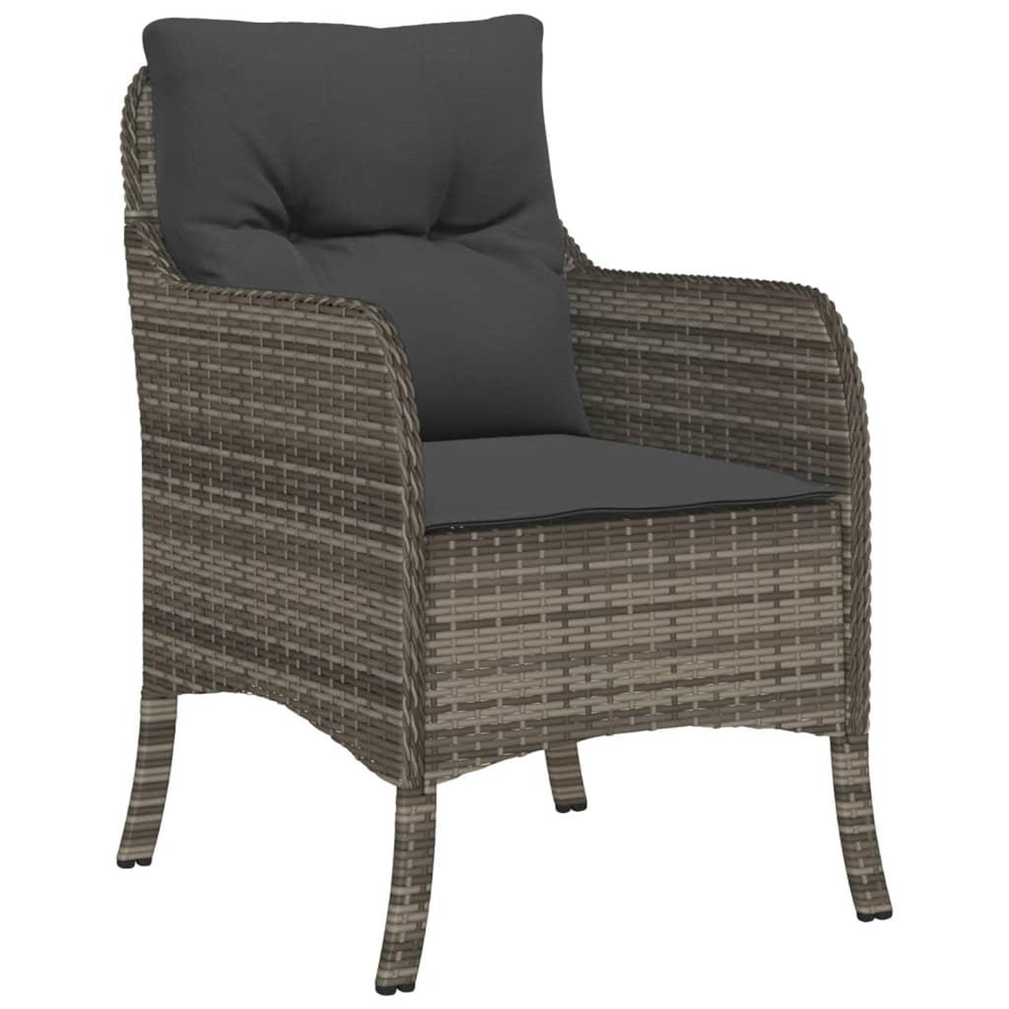 Voir la diapositive 4 : VIDAXL Chaises de jardin avec coussins lot de 2 gris resine tressee