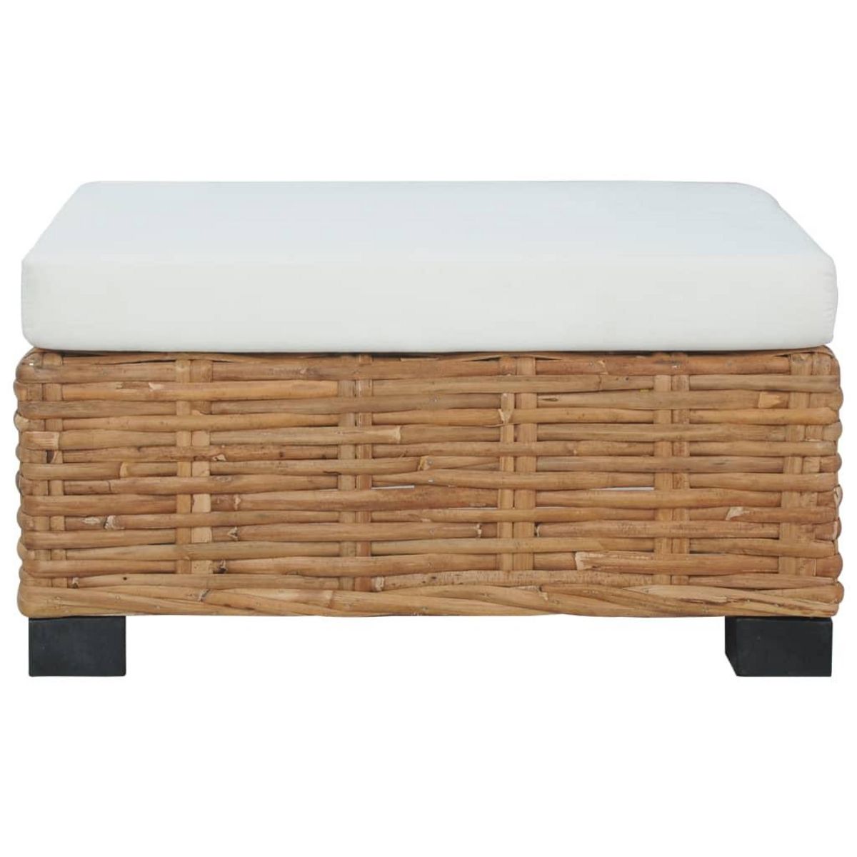 VIDAXL Repose-pied avec coussin Rotin naturel