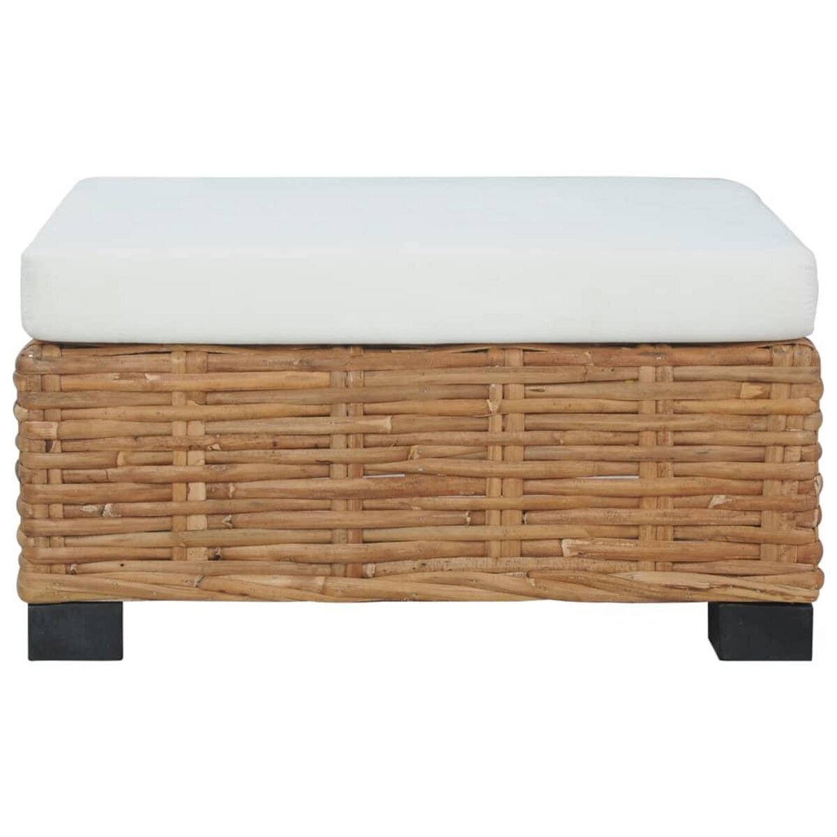 VIDAXL Repose-pied avec coussin Rotin naturel