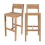 Voir la diapositive 1 : Rendez vous déco Lot de 2 chaises de bar extérieur 74 cm en bois de teck massif-Tunga