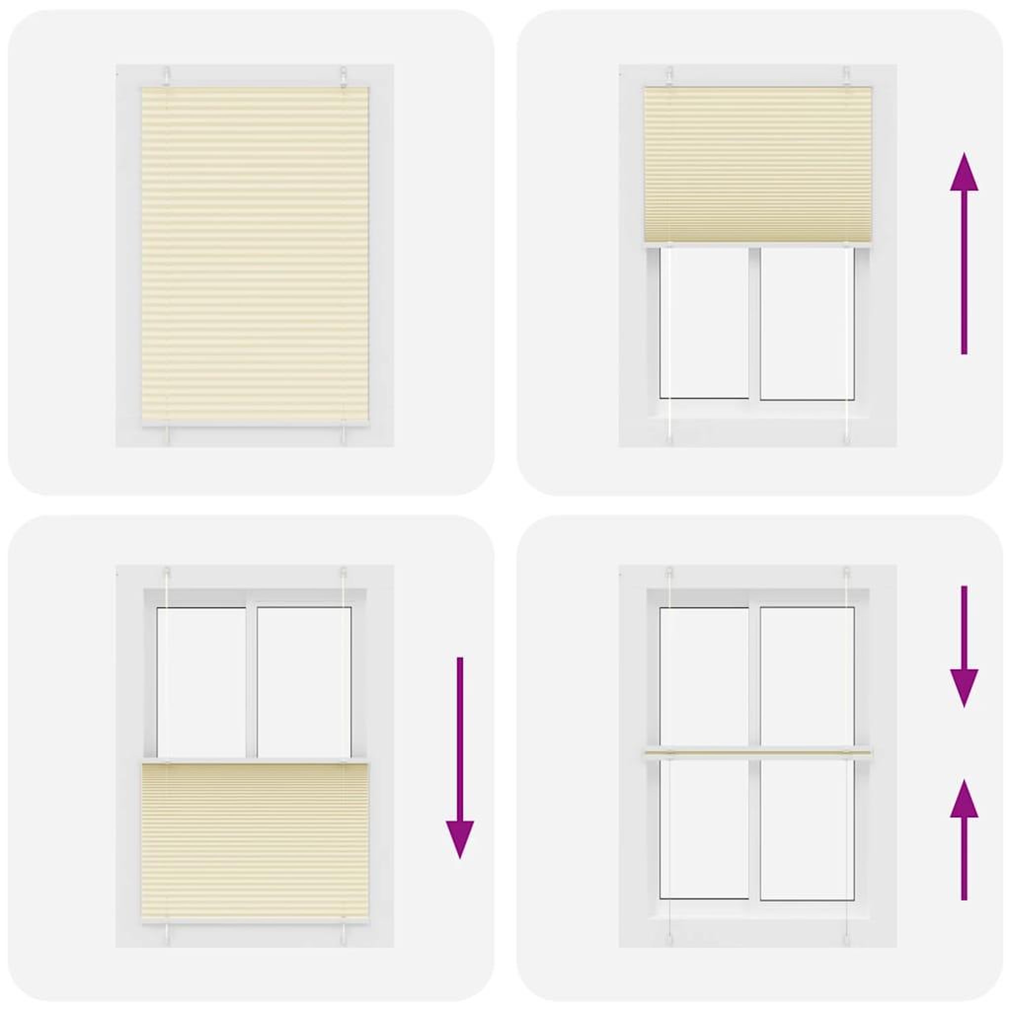 Voir la diapositive 5 : VIDAXL Store plisse creme 95x100 cm largeur du tissu 94,4 cm polyester