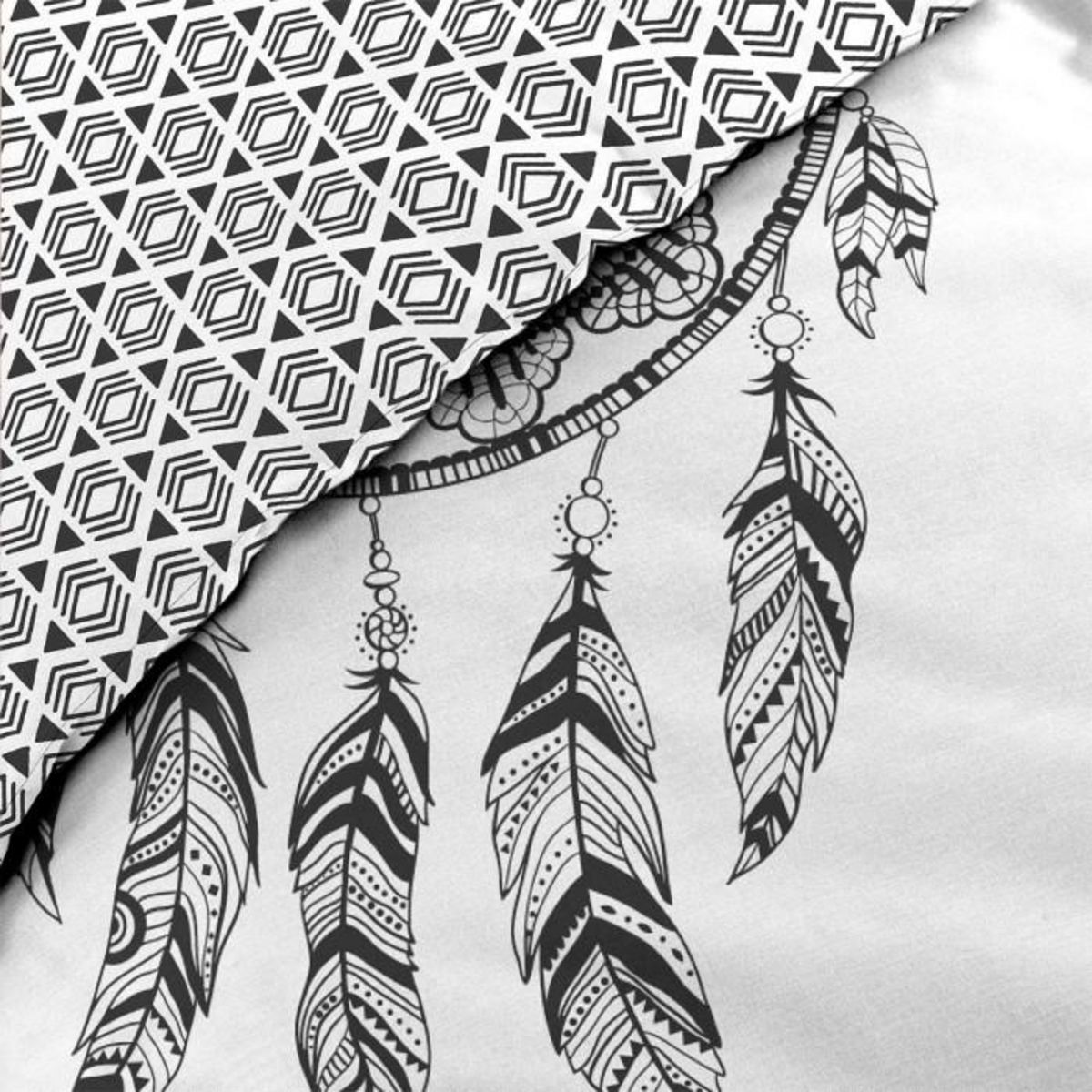 Paris Prix Parure de Lit 3 Pièces  Indian Dream  240x220cm Blanc