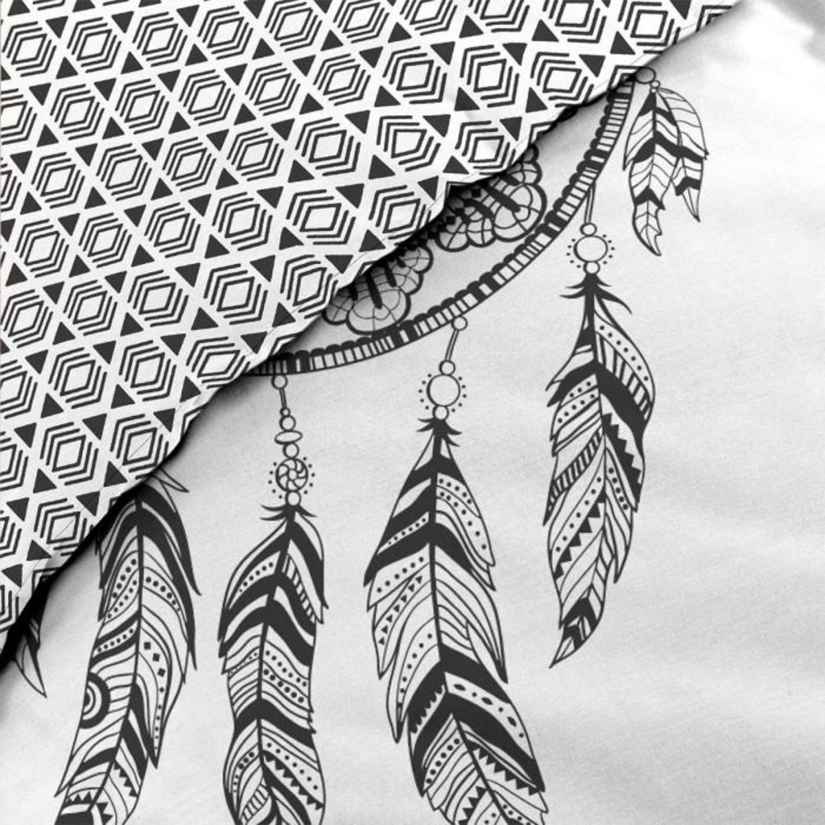 Paris Prix Parure de Lit 3 Pièces  Indian Dream  240x220cm Blanc