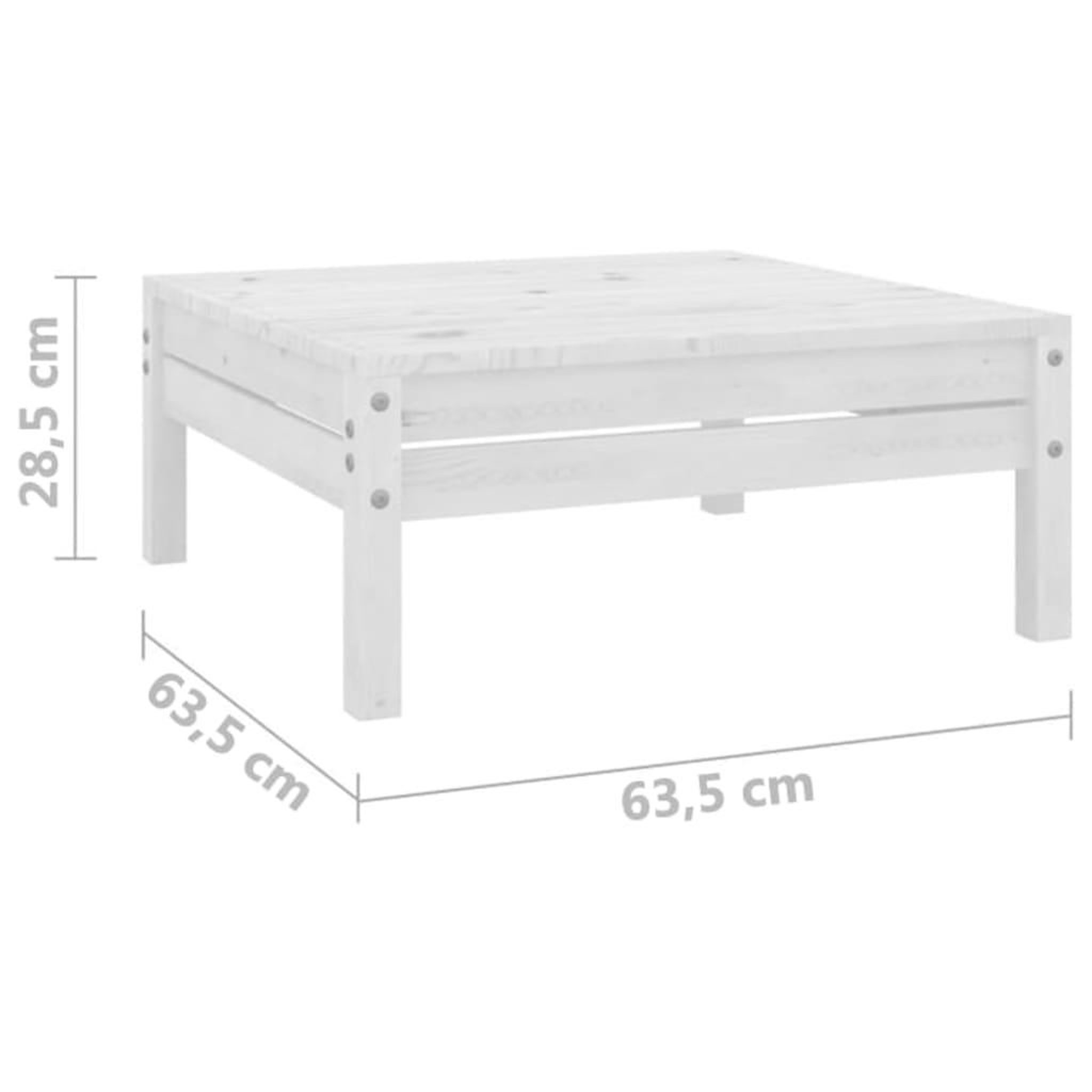 Voir la diapositive 6 : VIDAXL Salon de jardin 3 pcs Blanc Bois de pin massif