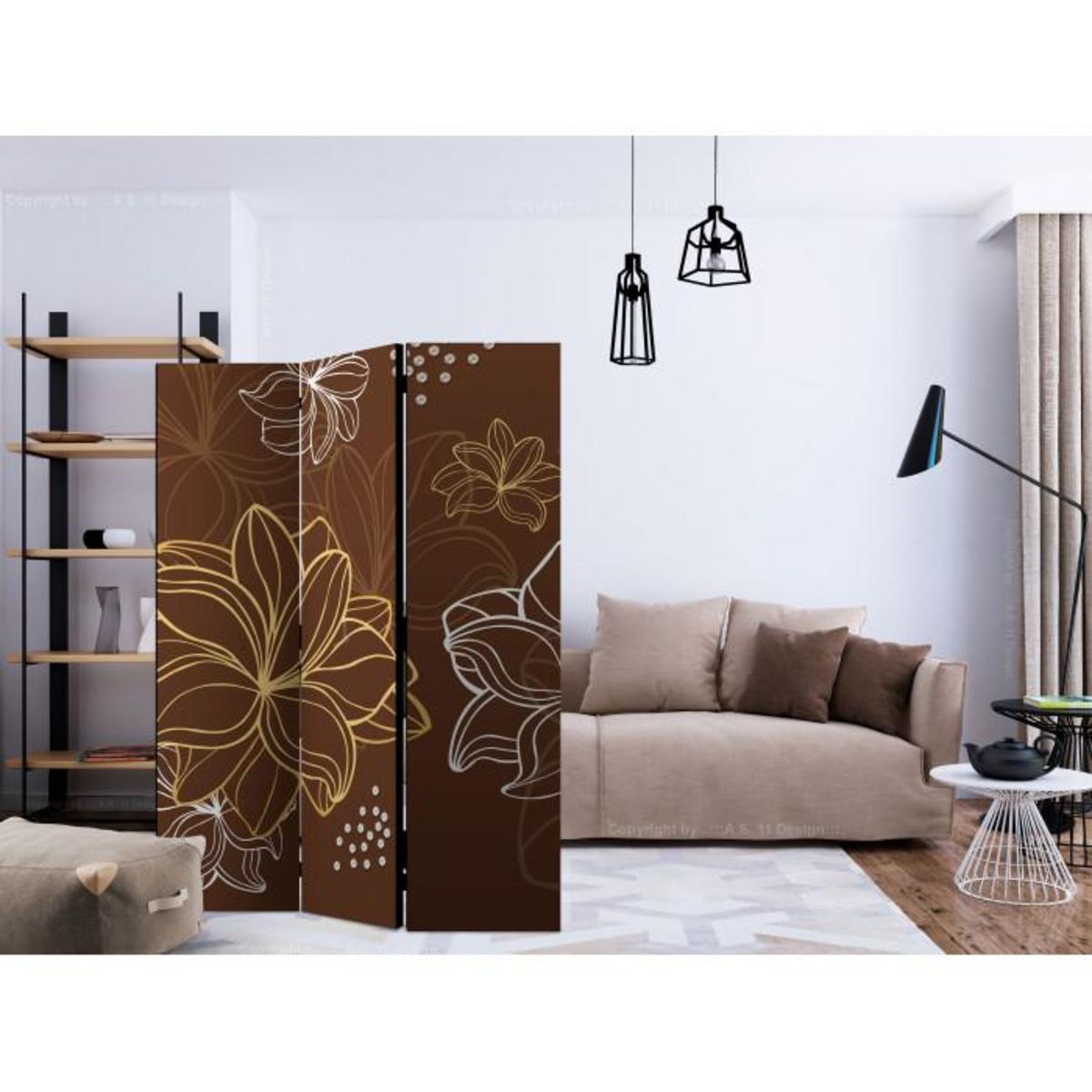 Paris Prix Paravent 3 Volets  Autumnal Flora  135x172cm