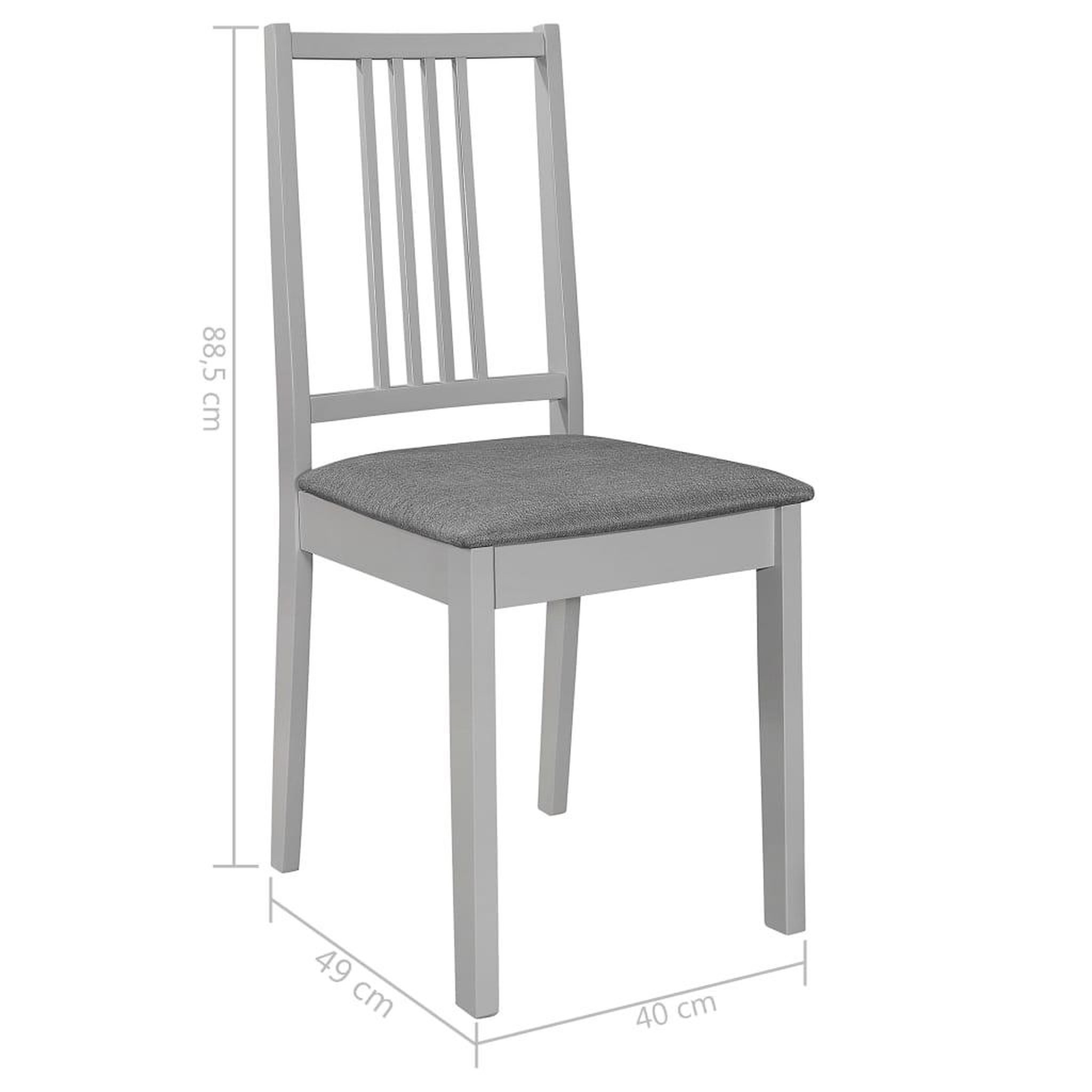 Voir la diapositive 6 : VIDAXL Chaises a manger avec coussins lot de 6 gris bois solide