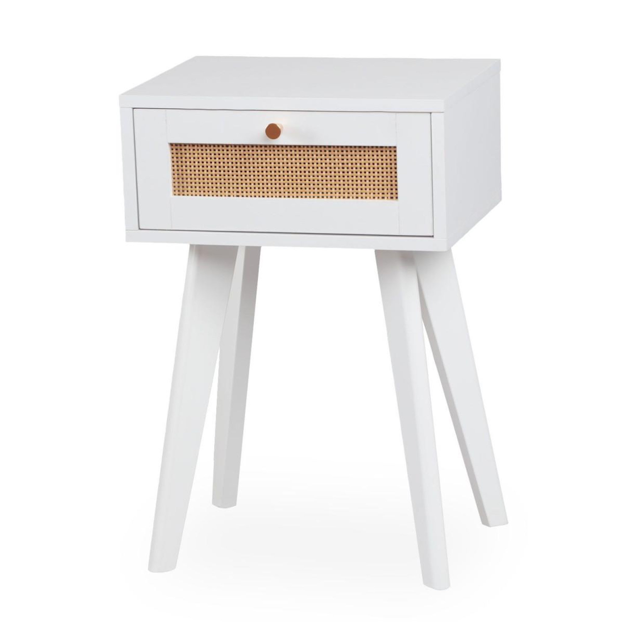 Voir la diapositive 3 : Paris Prix Table de chevet cannage en rotin  lesa  60cm blanc
