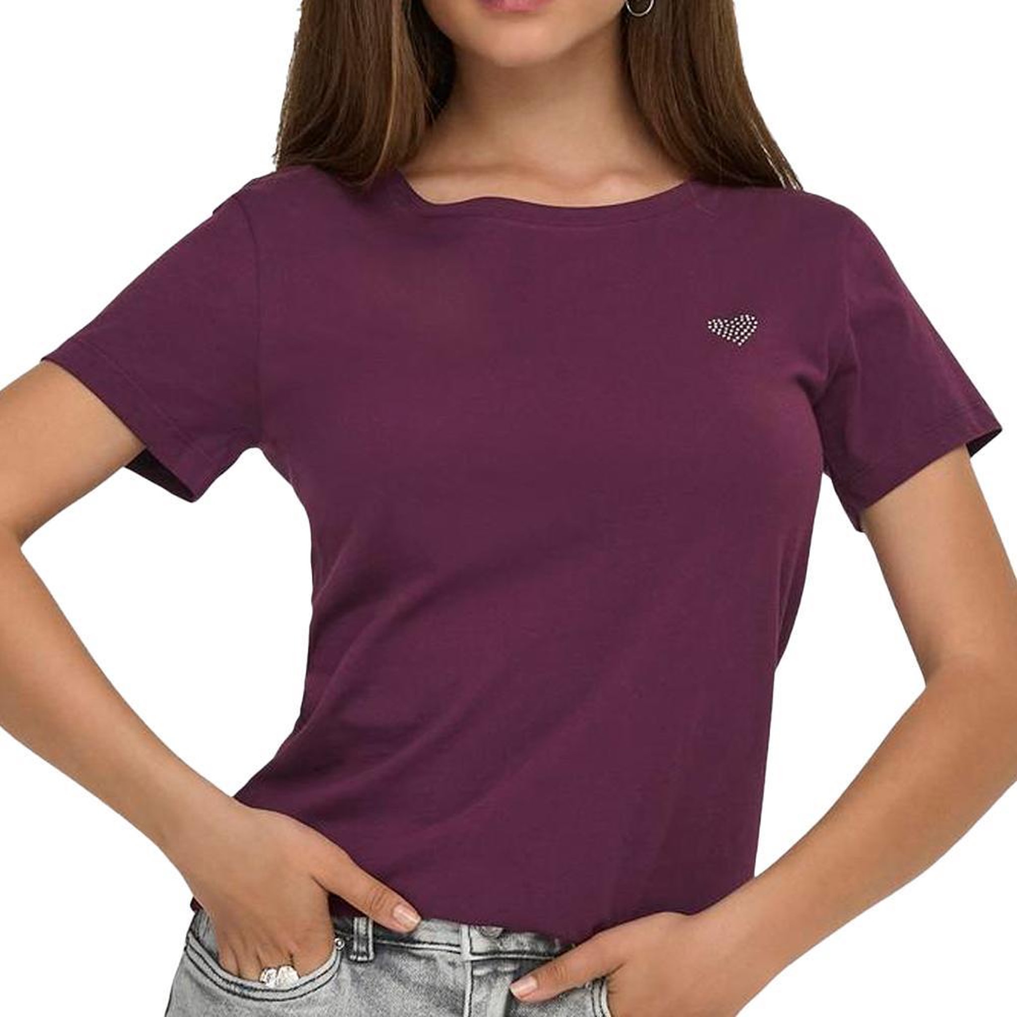 JACQUELINE DE YONG T-Shirt Violet JDY Femme Jdy Detail. Coloris disponibles : Violet