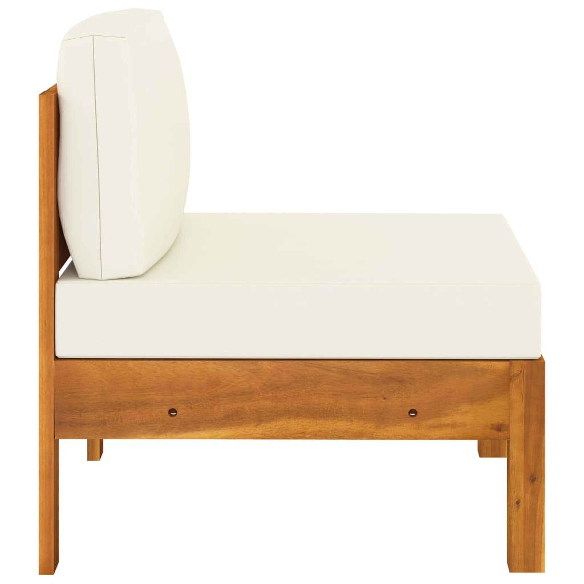 Voir la diapositive 3 : VIDAXL Canape central avec coussins blanc creme Bois d'acacia solide