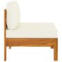 Voir la diapositive 3 : VIDAXL Canape central avec coussins blanc creme Bois d'acacia solide
