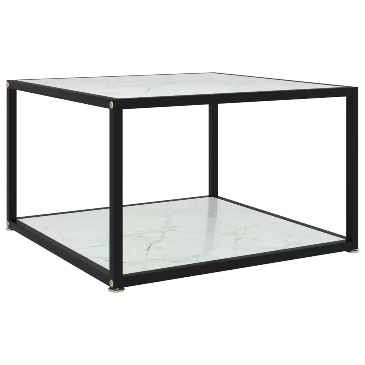 VIDAXL Table basse Blanc 60x60x35 cm Verre trempe