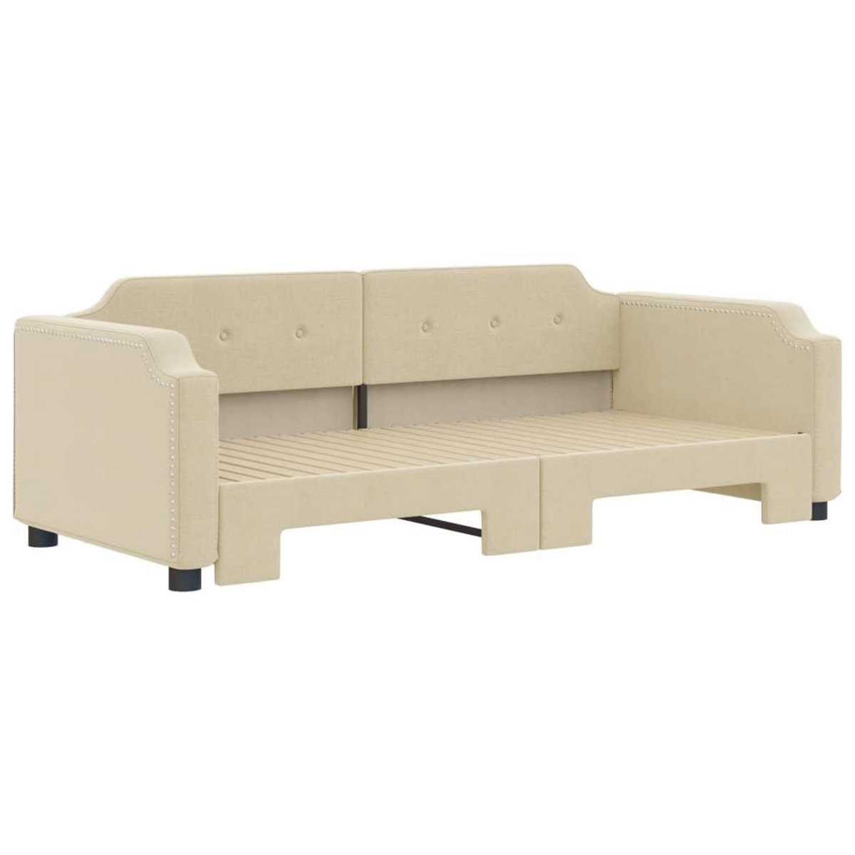 VIDAXL Lit de jour avec gigogne sans matelas creme 90x200 cm