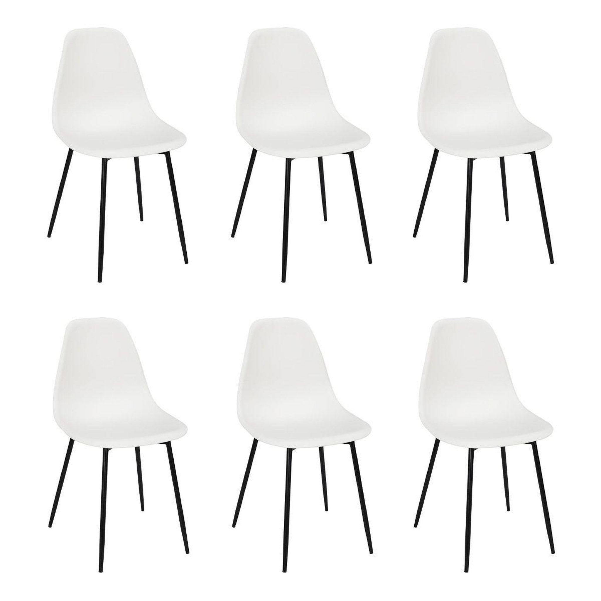 The Home Deco Factory Lot de 6 chaises  gustav  87cm blanc