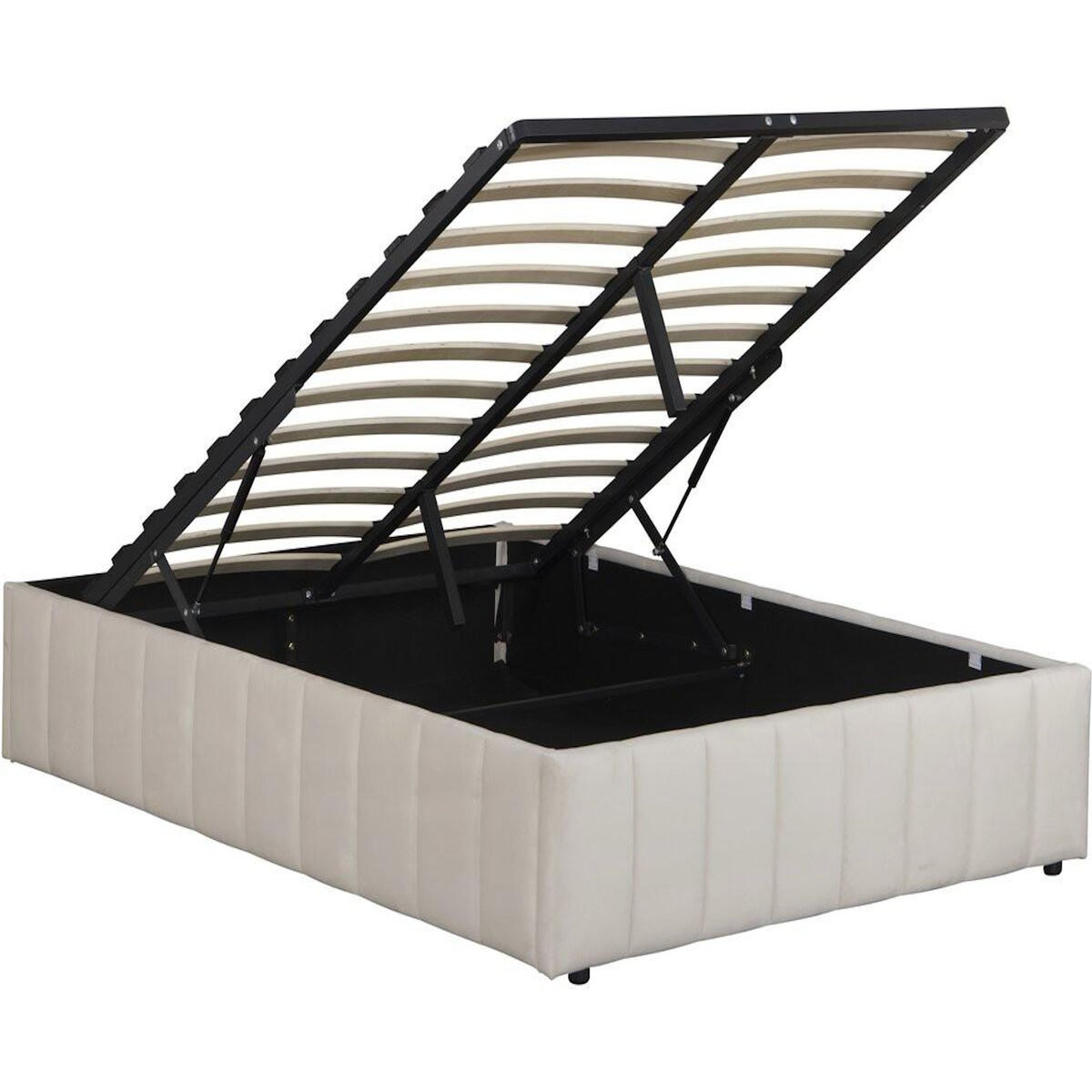 Habitat et Jardin Lit double en velours avec coffre  Meribel  - Beige - 140 x 190 cm