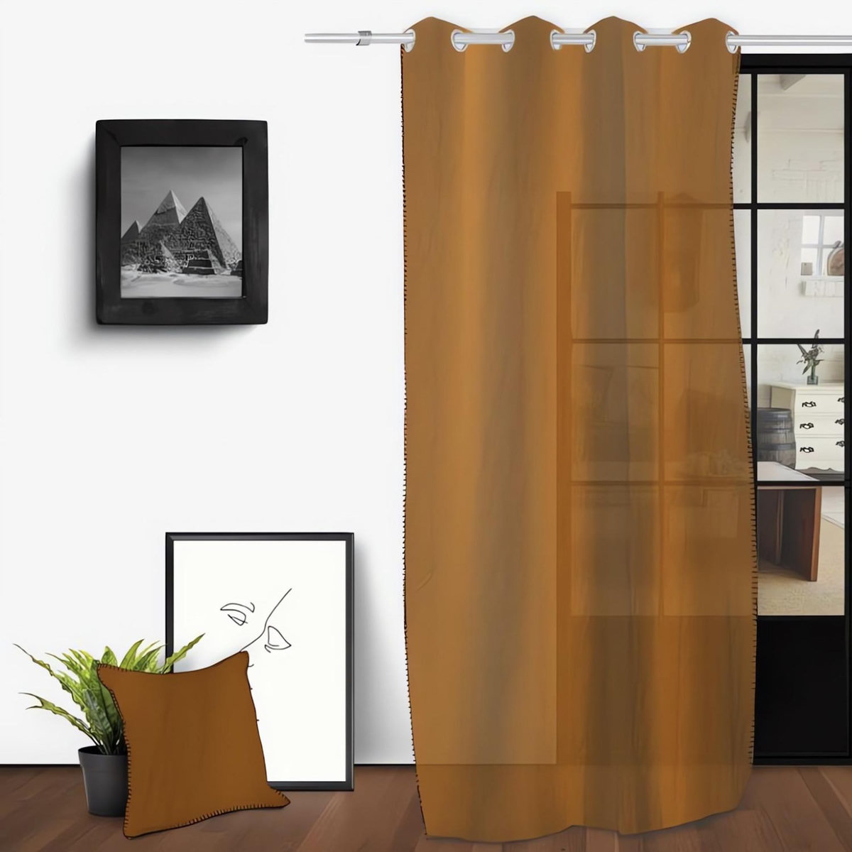 SOLEIL D'OCRE Voile oeillets en coton lavé SPIRIT blanc, par Soleil d'Ocre