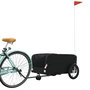 Voir la diapositive 3 : VIDAXL Remorque de vélo noir 45 kg fer