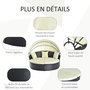 Voir la diapositive 6 : OUTSUNNY Lit canapé de jardin modulable pare-soleil pliable 4 coussins 3 oreillers résine tressée tissu noir beige