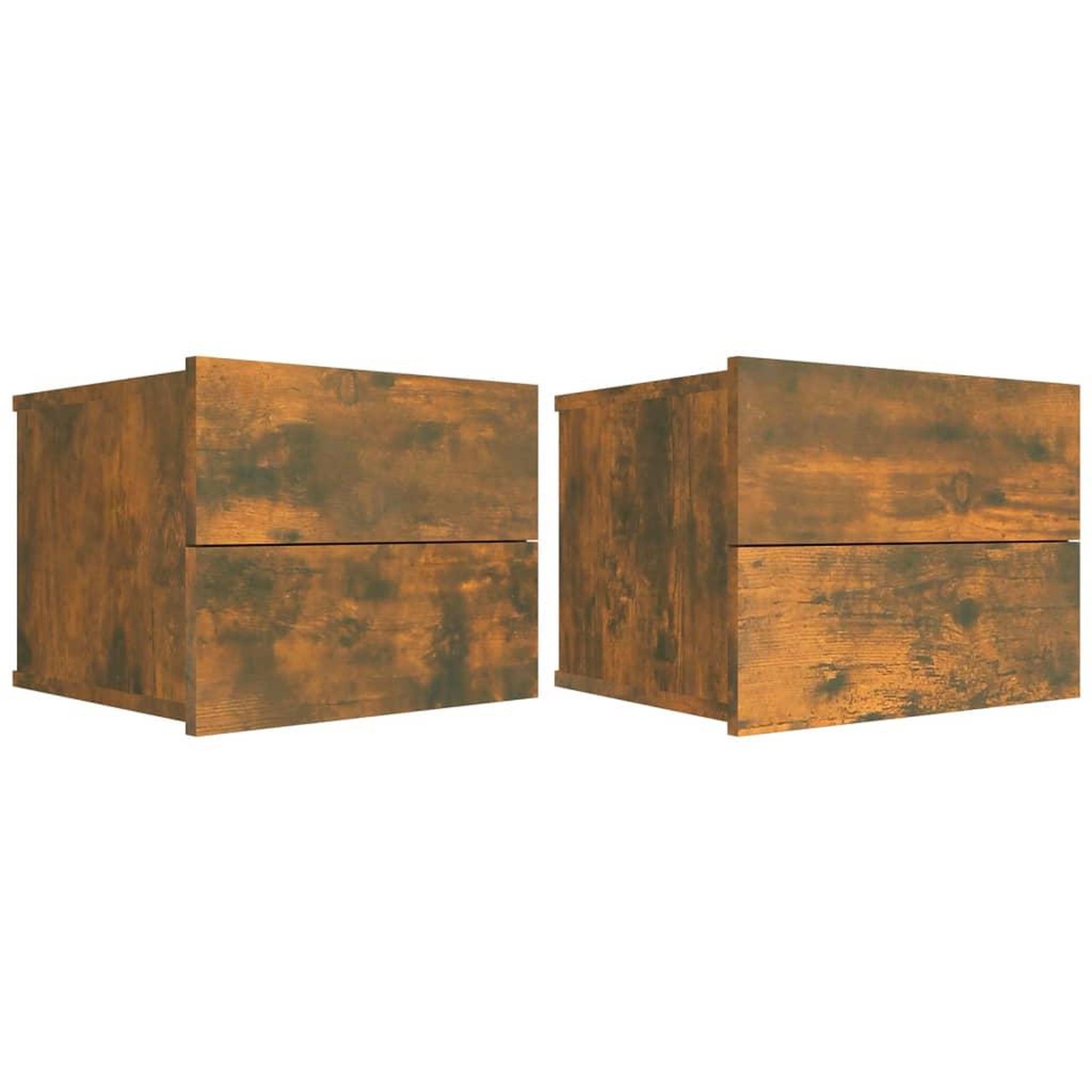 Voir la diapositive 2 : VIDAXL Tables de chevet 2 pcs Chene fume 40x30x30 cm Bois d'ingenierie