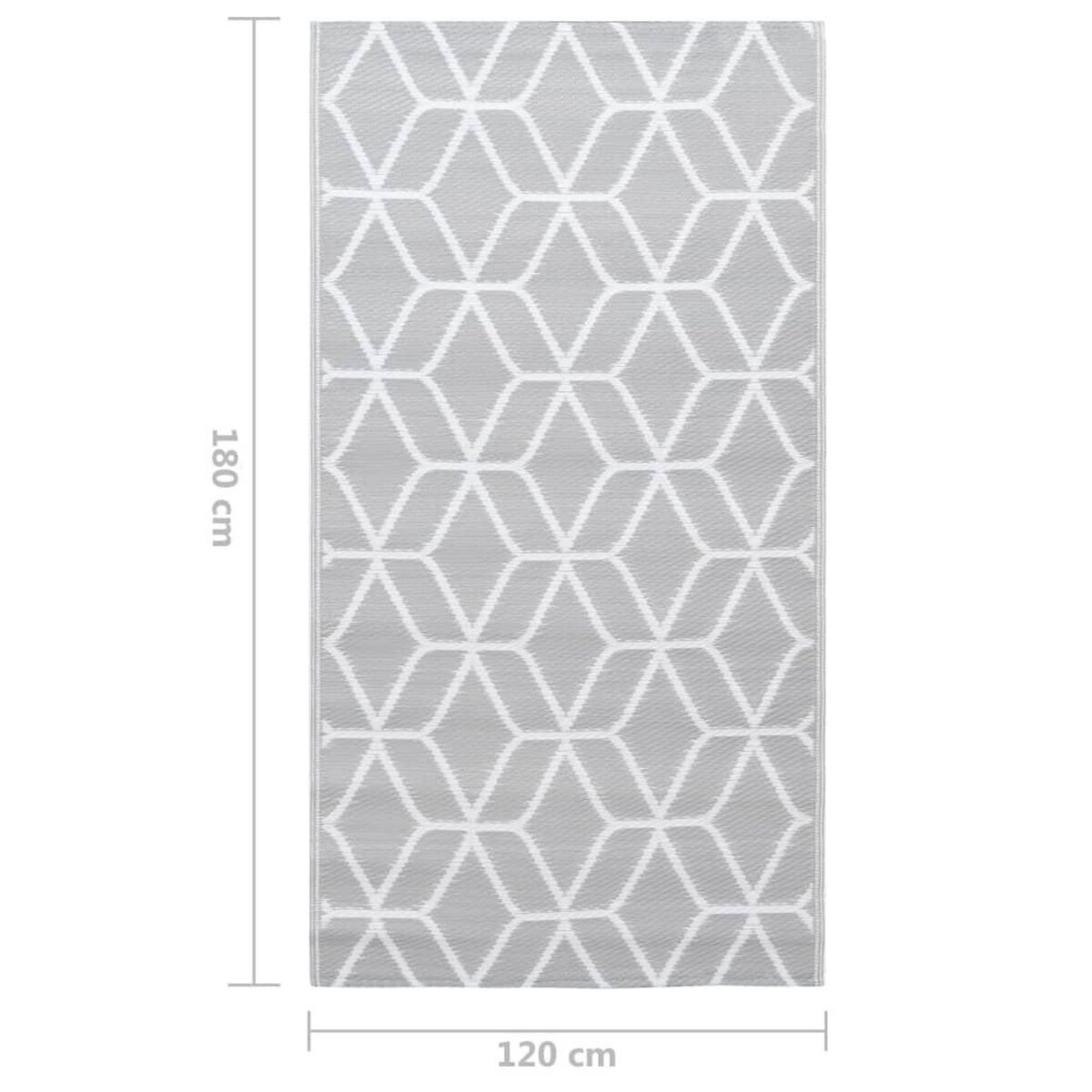 VIDAXL Tapis d'exterieur ARAKIL Gris 120x180 cm PP
