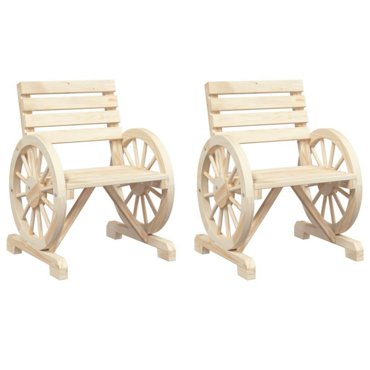 VIDAXL Chaises de jardin lot de 2 58x58x78,5 cm bois de sapin massif