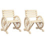Voir la diapositive 2 : VIDAXL Chaises de jardin lot de 2 58x58x78,5 cm bois de sapin massif