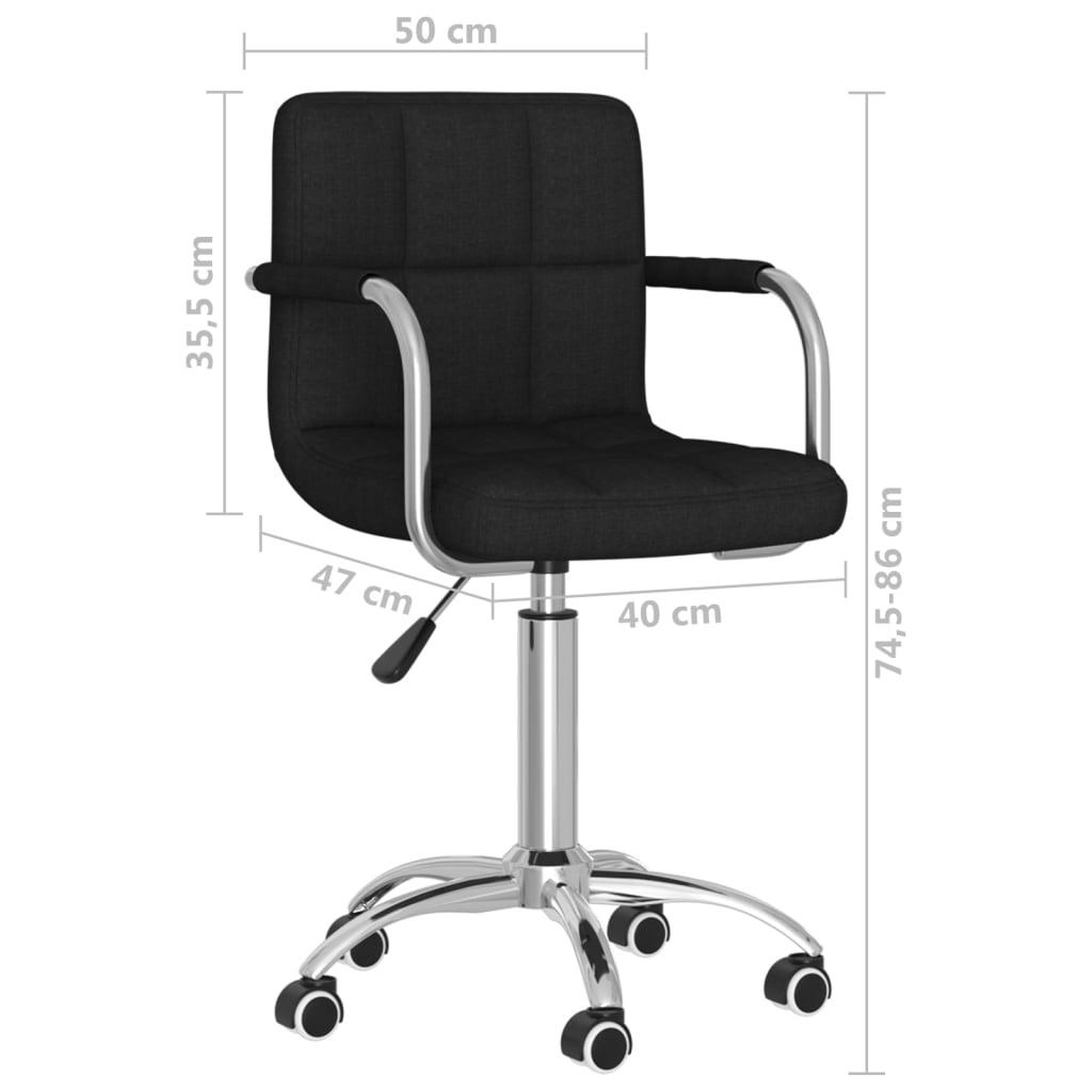 Voir la diapositive 6 : VIDAXL Chaise pivotante de bureau Noir Tissu