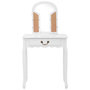 Voir la diapositive 4 : VIDAXL Coiffeuse et tabouret Blanc 65x36x128 cm Bois de paulownia MDF