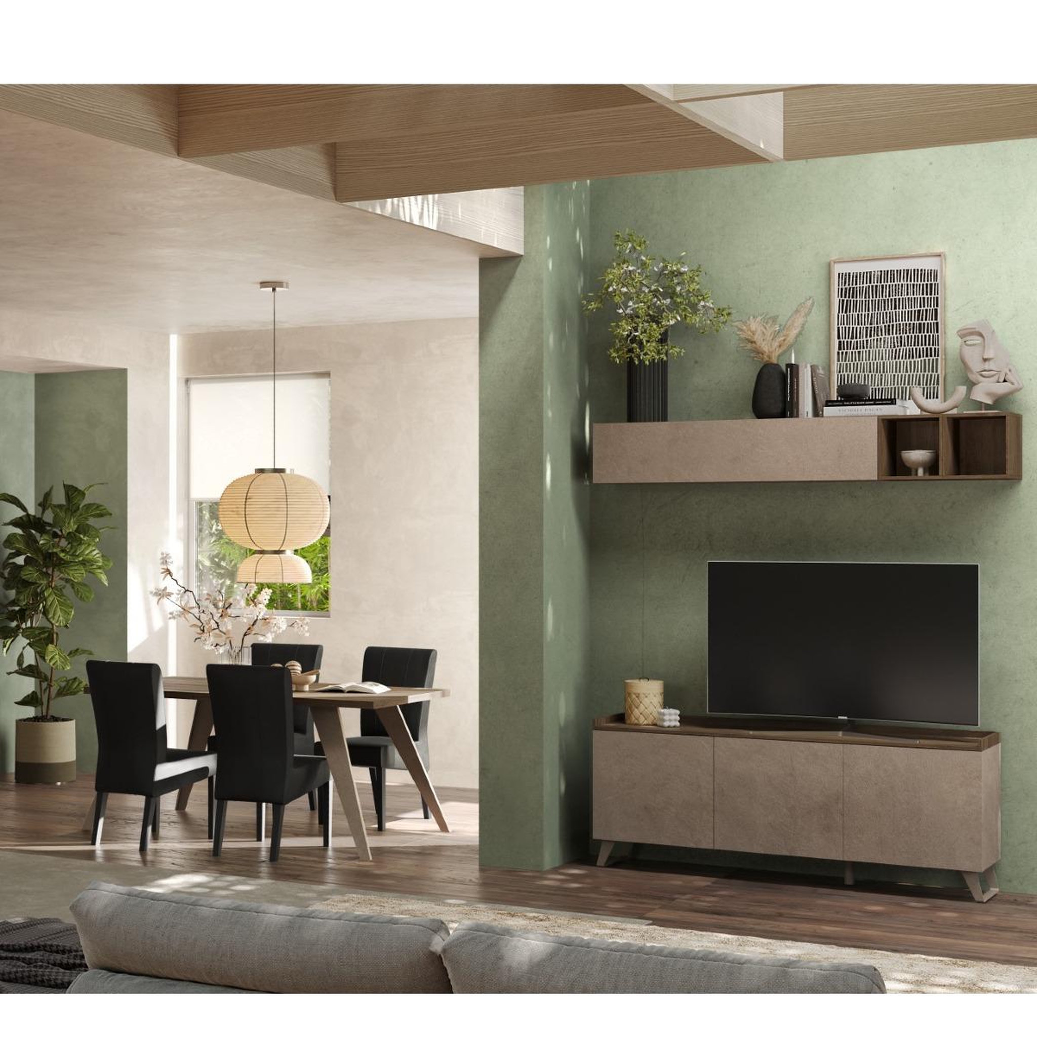 Voir la diapositive 4 : JLC KREATION Meuble tv contemporain 180cm 3 portes radost