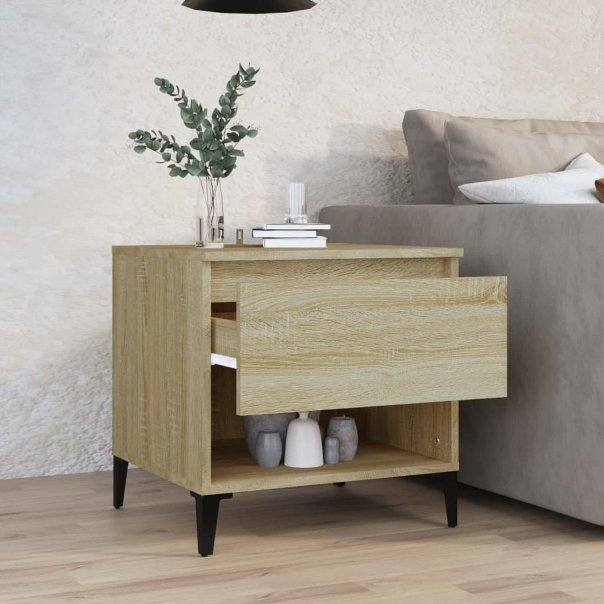 VIDAXL Table d'appoint Chene sonoma 50x46x50 cm Bois d'ingenierie
