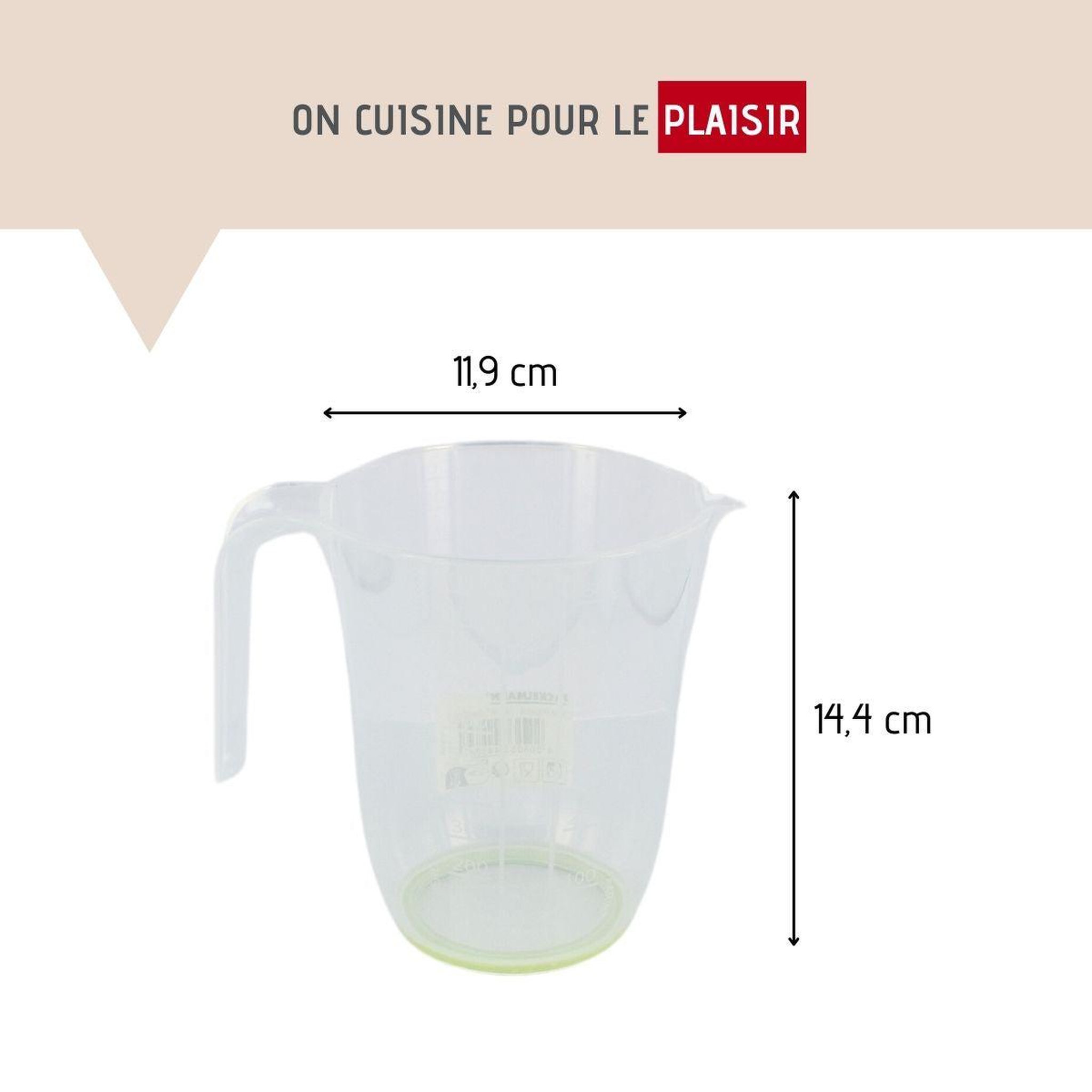Voir la diapositive 3 : Fackelmann Verre doseur transparent en plastique 1 litre fackelmann basic