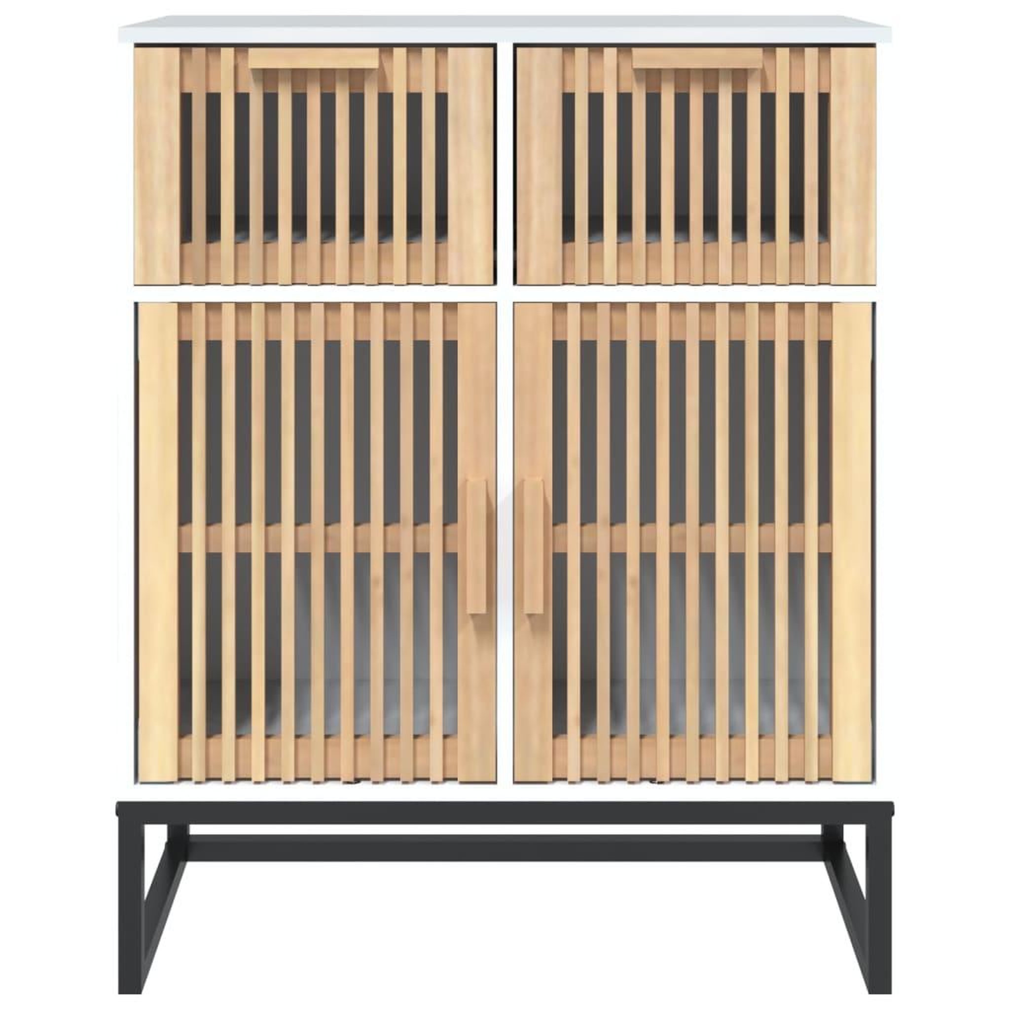 Voir la diapositive 5 : VIDAXL Buffet blanc 60x30x75 cm bois d'ingenierie