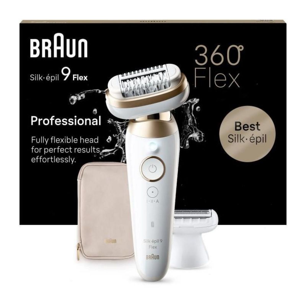 BRAUN Épilateur électrique - BRAUN - Silk-épil 9 Flex - Épilation Facile - 9-041 3D - Blanc / Doré