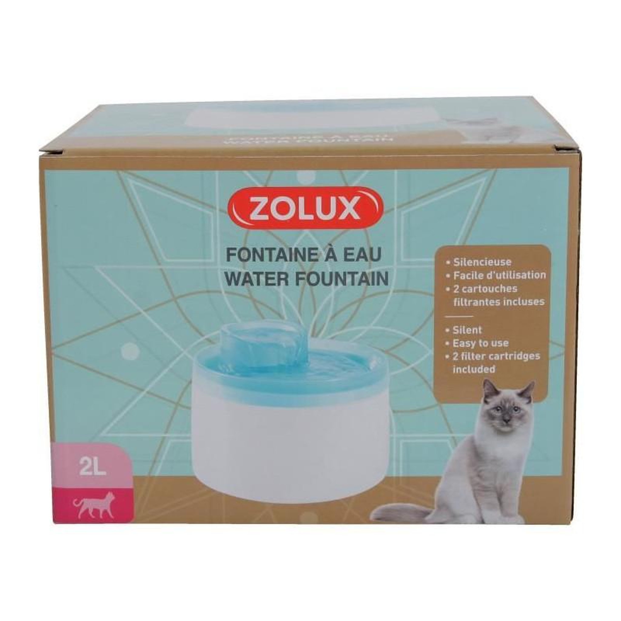 Voir la diapositive 6 : Zolux Fontaine a eau - Zolux - Pour chats et chiens - Avec cartouche filtrante - 2 litres