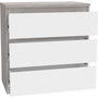 Voir la diapositive 5 : MARKET24 Commode CHELSEA 3 Tiroirs - Couleur blanc/béton clair - L 77,2 x P 42 x H 79,9 cm