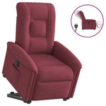 VIDAXL Fauteuil inclinable electrique rouge bordeaux tissu