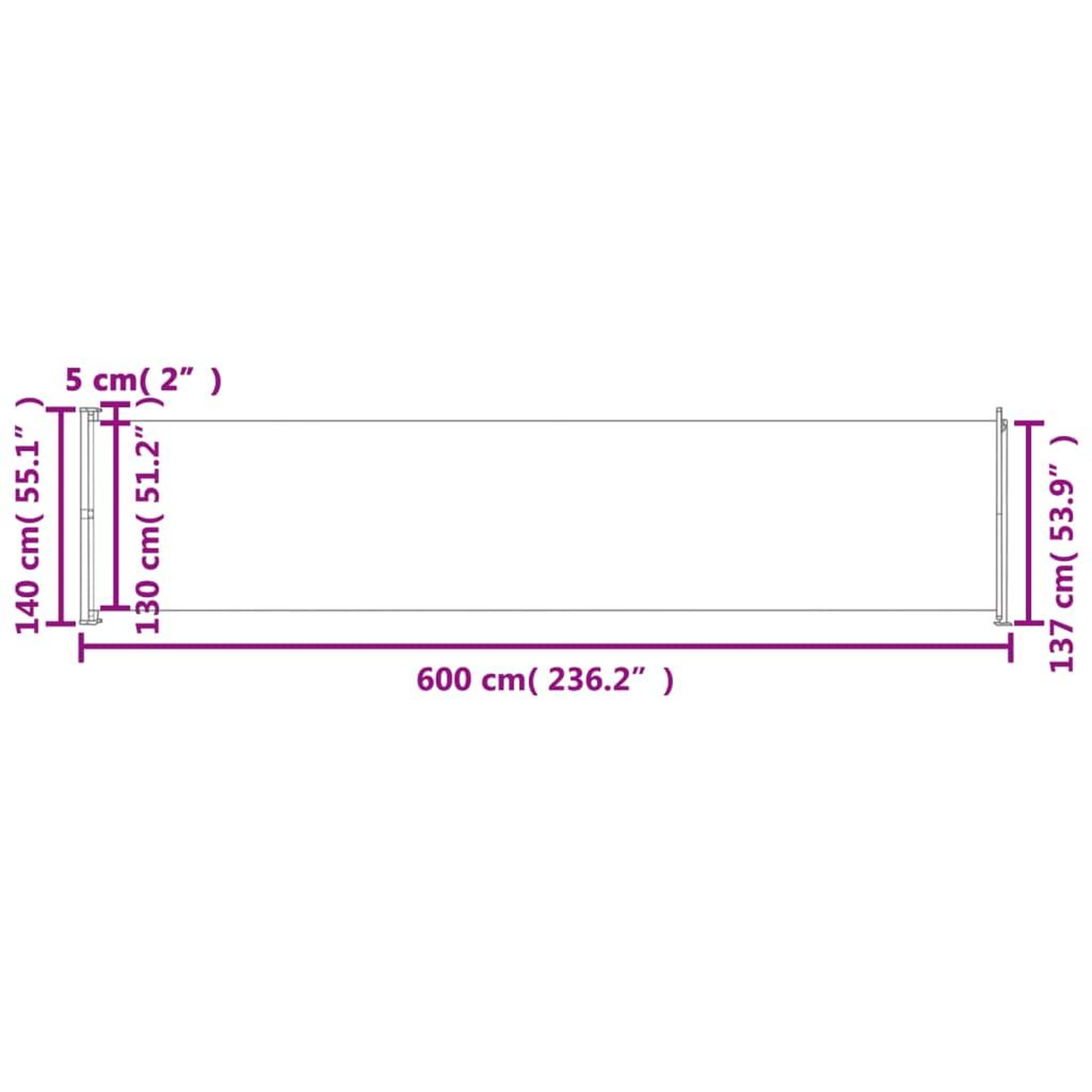 Voir la diapositive 6 : VIDAXL Auvent lateral retractable de patio 140x600 cm bleu