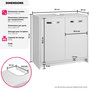 Voir la diapositive 6 : tectake Meuble sous-lavabo grand espace de rangement blanc