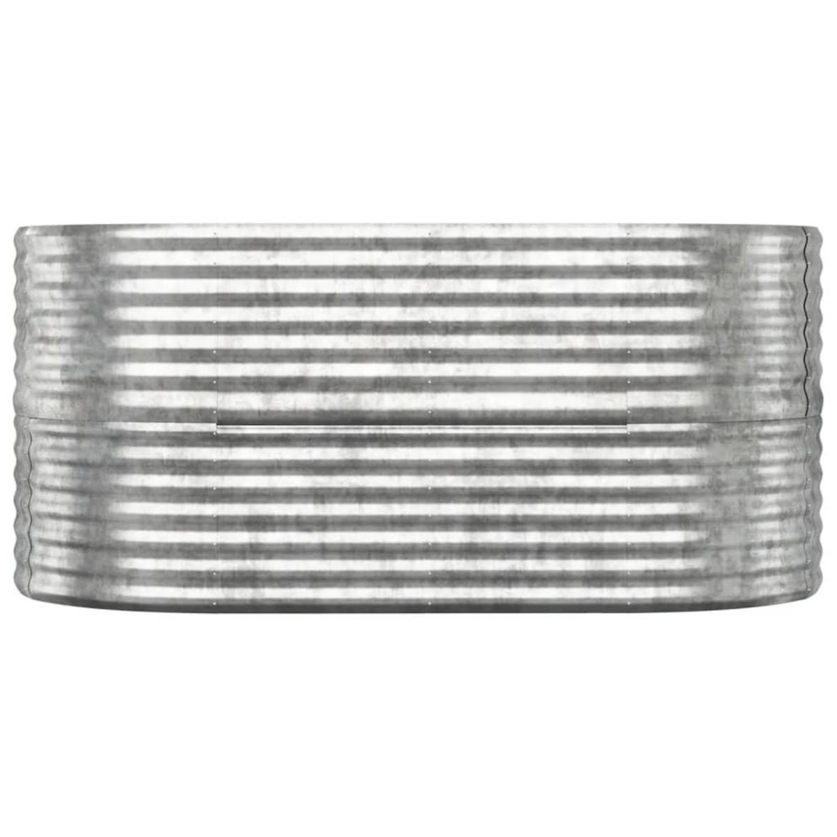 VIDAXL Lit sureleve de jardin Acier enduit de poudre Argente