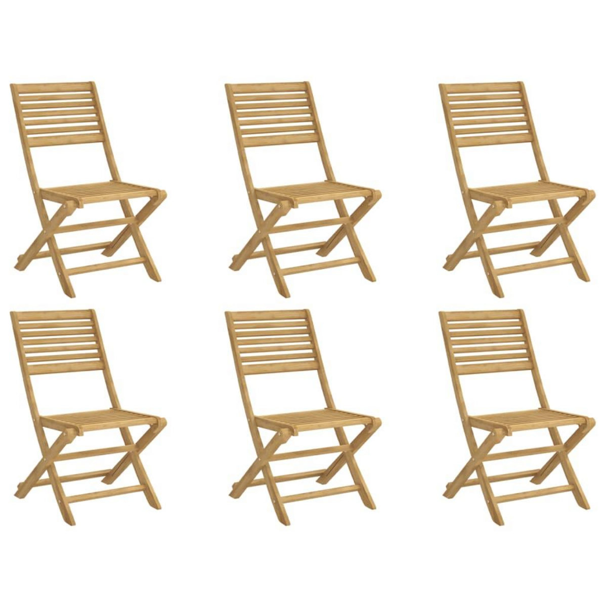 VIDAXL Chaises pliables de jardin lot de 6 bois massif d'acacia