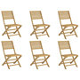 Voir la diapositive 2 : VIDAXL Chaises pliables de jardin lot de 6 bois massif d'acacia